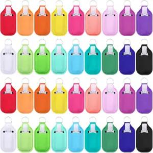 듀핀 72피스 손 소독제 홀더 빈 여행용 병 세트 클리어 리필 가능한 배낭 및 지갑용 열쇠고리 컬러풀