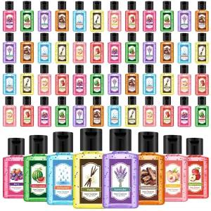 48팩 미니 손 소독제 벌크 1온스 여행용 사이즈 휴대용 포켓 과일 꽃 모듬 향 젤 자원봉사 감사 주간 선물