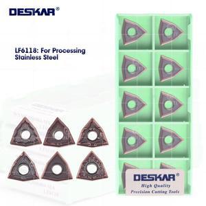 DESKAR 100% 오리지널 WNMG080404/080408-MQ MS LF6118 터닝 인서트 스테인레스 스틸 복숭아 모양의 외부