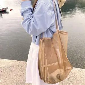 브라운 DDQ078B1 물놀이 비치백 메쉬 여성 여행 숄더백