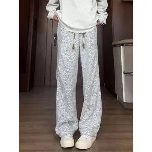 원더우면 바지 니트 남사친 가을 트레이닝 헤링본 스트레이트 커프스 OPH3