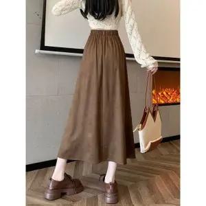 치마 롱 여친 가을 미디엄 우산 핏예쁜 세무 슬림핏 인기3