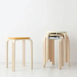 아트박스/마켓비 마켓비 원형 스툴 간이의자 (ivory skyblue)