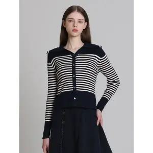 [르샵]카라 스트라이프배색 버튼 풀오버 택가격 99000원 _P420678624