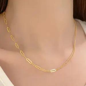 여자 순금 목걸이 7.5g 클립 민줄 체인 [클래식 믹스]