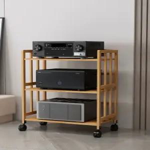 바퀴 진열대 오디오 이동식 3단 선반 엠프 스탠드 음향기기 수납장 받침대