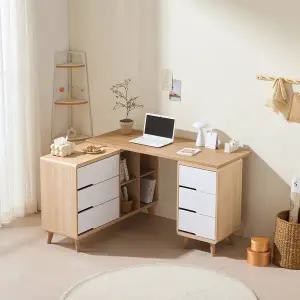 소소숲 프레 서랍형 책장 책상 세트 1400