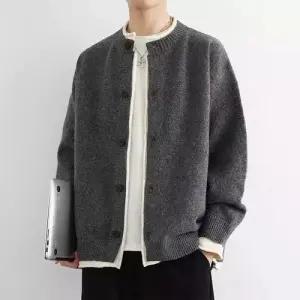 원더우면 남친 니트 스웨터 카디건 반넥 봄가을 OPH3