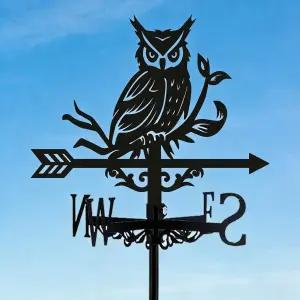 부엉이 풍향계 금속 웨더콕 정원 장식 표시 말뚝 지붕 설치 위한 농가 마당 야외용