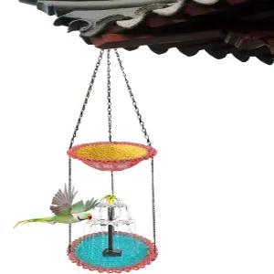 새 목욕을 위한 태양열 분수 - 펌프 음식 그릇 물 있는 야외 벌새 로빈 스패로우 테라스 기둥 파티오 야드