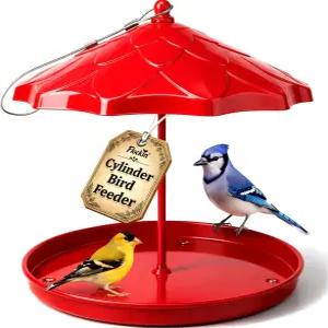 실린더 버드 피더 홀더 - 야외 걸이용 구멍 통나무 및 버드시드 케이크가 있는 최대 직경 6인치까지 보관
