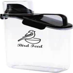Geyecete 새씨 저장 용기 휴대용-3 Qt/2.8L 투명 플라스틱 밀폐 야생 디스펜서 음식 계량컵 포함 BPA 프리
