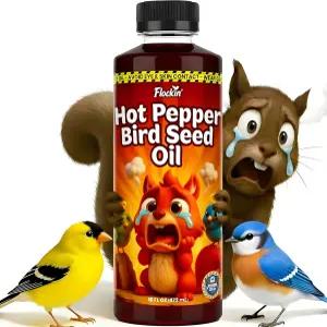 불타는 핫 페퍼 버드 씨앗 오일 - 매우 매운 다람쥐 소스 새 모이통에서 제한하는 데 도움 야생 조류에게