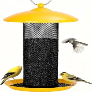 야외용 Gtongoko 핀치 버드 피더 2.5LB 용량의 다람쥐 방지 금속 튜브 엉겅퀴 및 니제르 씨앗 매달기