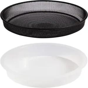 요잔너 플라스틱 원형 새 모이통 볼과 금속 트레이 야생 조류 씨앗 메쉬 목욕용 물그릇 야외 액세서리 허밍