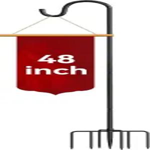 야외용 48 조절식 셰퍼드 후크 7-프롱 베이스가 있는 튼튼한 새 모이통 폴 랜턴 걸이용 금속 정원 태양광