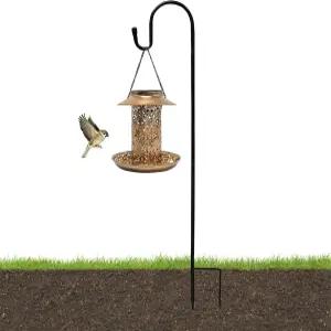 XFF 셰퍼드 후크 조절 가능한 39인치 높이 0.8센티미터 두께의 금속 정원 새집 걸이용 태양광 조명 화분