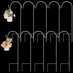 야오콤 야외용 10개 목자 후크 35인치 새 모이통 폴 금속 식물 걸이 결혼식 스탠드 조명 메이슨 병 랜턴