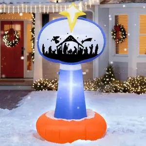 TRMESIA 4피트 풍선 크리스마스 야드 간판 장식 LED 조명 실내 블로우 업 가든 잔디 겨울 축제를