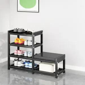 현관신발장 철제 현관 벤치 신발장 수납장 L형 4단 40cm