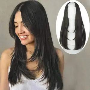 원터치 부분가발 여성 긴머리 헤어 C컬 레이어드