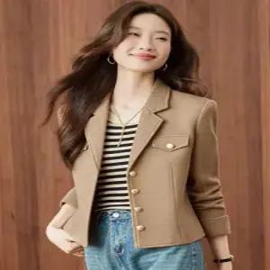베이지 여사친 쇼트 봄가을 상의 코트 자켓 정장 BE3