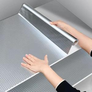 주방 오일 방지 벽지 자기 접착 알루미늄 호일 스티커 캐비닛 Backsplash 벽 데코에 대 한 방수 내열성 라