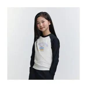 내셔널지오그래픽 키즈 NATIONAL GEOGRAPHIC KIDS K252GRG630 여아 세미크롭 래쉬가드 LTEE CARBONBLACK 50