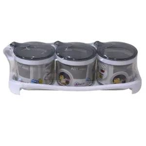 글라스 3조 손잡이 양념통 400ml