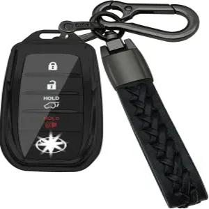 2021-2022 벤자 RAV4 프라임 시에나 랜드 크루저 포춘 미라이 블랙과 호환되는 토요타 키포브 커버 체인