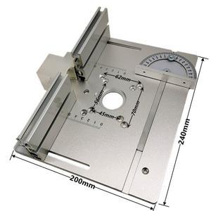 목공 벤치 용 라우터 테이블 삽입 플레이트 마이 터 게이지 가이드가있는 톱 알루미늄 프로파일 울타리 슬