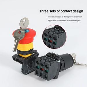 XB4 22mm 키 선택 노브 스위치 2/3 자동 잠금 순간 리셋 비상 정지 전원 푸시 버튼 10A