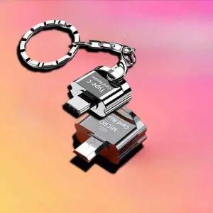 키링고리형 휴대용 카드 리더기 마이크로5핀 C타입 OTG카드리더기