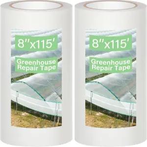인코니 2롤 8인치 x 115인치 온실 수리 테이프 630만 두께의 헤비 듀티 시밍 스플라이싱용 플라스틱 시트