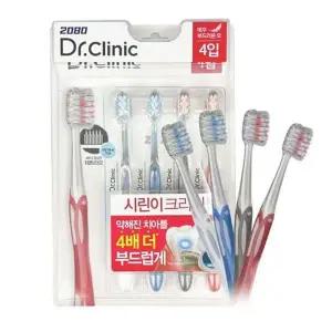 [RIZPICK]닥터크리닉 칫솔 양치 4p 브러쉬 부드러운모 칫솔 치솔 칫솔