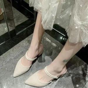 커플신발 여성 스트랩 스틸레토 통굽펌프스힐 슬링백 뮬 투웨이