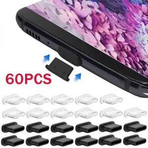 충전단자보호캡 60401개 -C 먼지 콘센트 USB 충전 포트 보호기 실리콘 방진 보호 커버 캡 C 아이폰 샤오미