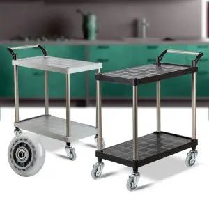 [오너클랜]플라스틱 PP 2단 특대 무소음바퀴 다용도 주방카트 이동식트레이