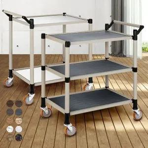 [오너클랜]고급형 2단 3단 대 식당서빙카트 스텐 주방음식 원목 드레싱카