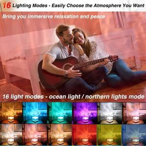 오션 램프 워터 라이트 프로젝터 - 물결무늬 큐브 오로라 북극광 웨이브 리플 나이트 침실용