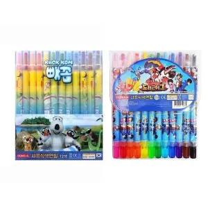 동아 샤프식색연필 12색 돌돌이 남아용 캐릭터 랜덤 (12개입)