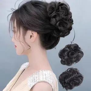 여성 집게 부분가발 뚱머리가발 헤어 가발 업스타일