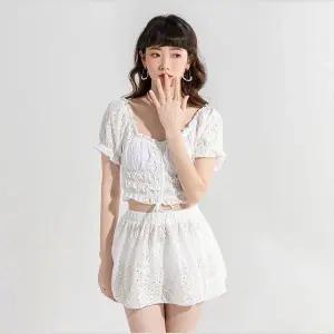 여름 레이스업 반바지 수영복 슬립 상의 밴딩 팬츠 비치웨어