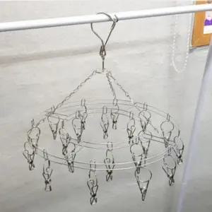 빨래건조대 스테인리스 원형 걸이형 빨래집게 20P