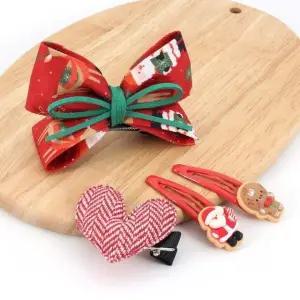 [아랑로랑] 크리스마스 큐티 리본 헤어핀 4종세트
