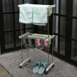 빨래 건조대 2단 실내 이동형 스텐 미니 건조대