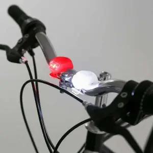 야간 라이딩 필수품 실리콘 자전거 후미등 2개입 고휘도 LED 전조등 세트