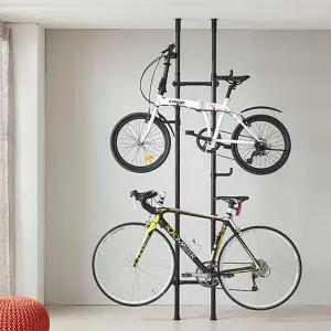 자전거 2단 거치대 폴형 거치대 블랙 38mm 튼튼한 거치대