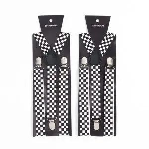 체커보드 3클립 멜빵 2p세트 남자 캐주얼 서스펜더