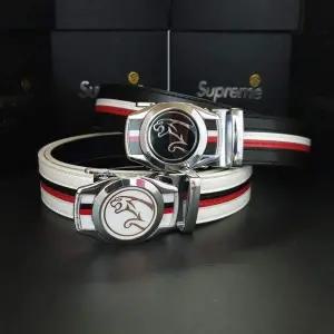 빅 재규어 사선가죽 자동벨트